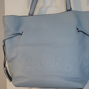 Coach Sky Blue Leather Tote